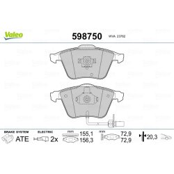 Plaquettes de frein VALEO 598750 pour AUDI A6, ALLROAD OE 4B0698151AC VALEO