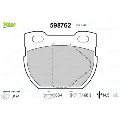 Plaquettes de frein VALEO 598762 pour LAND ROVER 110 127, DEFENDER VALEO