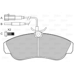 Jeu de plaquettes de frein VALEO 598800 pour CITROEN, FIAT, PEUGEOT OE 4251-19