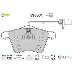 Jeu de plaquettes de frein VALEO 598801 pour FORD, SEAT, VW OE 1151377 VALEO