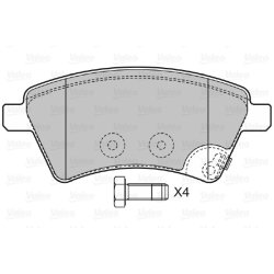 Jeu de plaquettes de frein VALEO 598804 pour FIAT, SUZUKI SEDICI, SX4 OE 71742853
