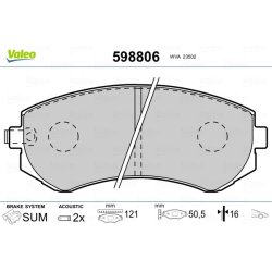 Jeu de plaquettes de frein VALEO 598806 pour NISSAN 240SX, ALMERA, CEFIRO VALEO