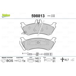 Jeu de plaquettes de frein VALEO 598813 pour MERCEDES CLASSE M OE 1634200520 VALEO