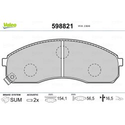 Plaquettes de frein VALEO 598821 pour KIA OE 0K56A-33-23Z VALEO