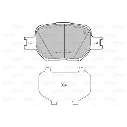Jeu de plaquettes de frein VALEO 598827 pour TOYOTA OE 04465-13030