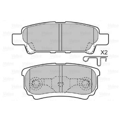 Jeu de plaquettes de frein VALEO 598852 pour CHRYSLER, DODGE, JEEP, MITSUBISHI