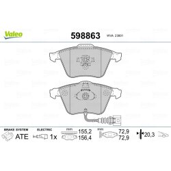 Plaquettes de frein VALEO 598863 pour AUDI, SEAT, SKODA, VW OE 1K0698151B VALEO