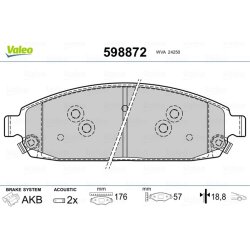 Plaquettes de frein VALEO 598872 pour JEEP COMMANDER, GRAND OE 05080868AA VALEO