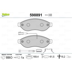 Jeu de plaquettes de frein VALEO 598891 pour CITROËN, FIAT, VAUXHALL, PEUGEOT VALEO