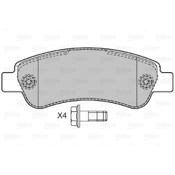 Jeu de plaquettes de frein VALEO 598892 pour CITROEN, FIAT, PEUGEOT OE 1611140880
