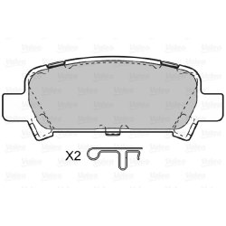 Jeu de plaquettes de frein VALEO 598895 pour SUBARU OE 26296-FC002