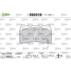 Jeu de plaquettes de frein VALEO 598919 pour BUICK, CADILLAC, CHEVROLET, DODGE et plus encore... VALEO
