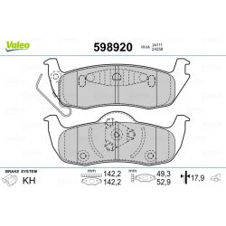 Plaquettes de frein VALEO 598920 pour JEEP COMMANDER, GRAND OE 2AMV4871AA VALEO