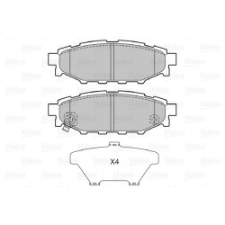 Jeu de plaquettes de frein VALEO 598929 pour SUBARU, TOYOTA OE 26696-AG010