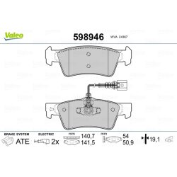 Jeu de plaquettes de frein VALEO 598946 pour VW TOUAREG OE 7L6698451 VALEO