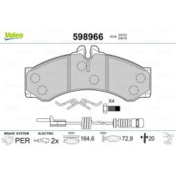 Jeu de plaquettes de frein VALEO 598966 pour MERCEDES, VW SPRINTER, LT OE 0024204120 VALEO