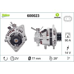 Alternateur VALEO 600023 pour HYUNDAI GALLOPER, TERRACAN OE 37300-42863