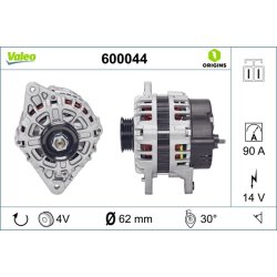 Alternateur VALEO 600044 pour HYUNDAI, KIA OE 3730022600