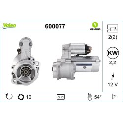 Démarreur VALEO 600077 pour HYUNDAI, KIA, MG OE 36100-4A000