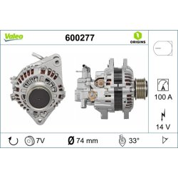 Alternateur VALEO 600277 pour HYUNDAI H-1, H100 OE 373004A202 VALEO