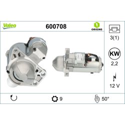 Démarreur VALEO 600708 pour CHEVROLET, HOLDEN, VAUXHALL OE 25183761 VALEO