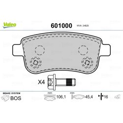 Plaquettes de frein VALEO 601000 pour RENAULT, référence d'origine 440601416R VALEO
