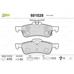 Jeu de plaquettes de frein VALEO 601028 pour DAIHATSU, TOYOTA CHARADE, YARIS VALEO