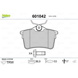 Jeu de plaquettes de frein VALEO 601042 pour BMW, CITROEN, DS, PEUGEOT OE 1608520480 VALEO