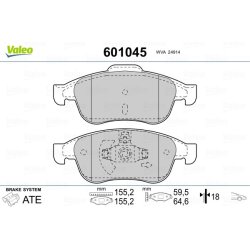 Plaquettes de frein VALEO 601045 pour DACIA, NISSAN, RENAULT, VW VALEO