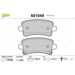 Jeu de plaquettes de frein VALEO 601049 pour BENTLEY, CADILLAC, CHEVROLET et plus encore... VALEO