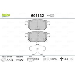 Plaquettes de frein VALEO 601132 pour TOYOTA COROLLA, URBAN, ZELAS VALEO