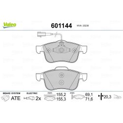 Jeu de plaquettes de frein VALEO 601144 pour ALFA ROMEO, DODGE GIULIETTA, DART VALEO