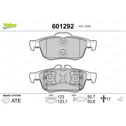 Jeu de plaquettes de frein VALEO 601292 pour RENAULT, SAMSUNG, RENAULT SAMSUNG VALEO