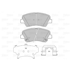 Jeu de plaquettes de frein VALEO 601294 pour HYUNDAI, KIA OE 58101-2VA00