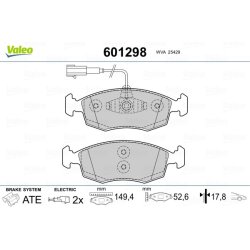 Jeu de plaquettes de frein VALEO 601298 pour FIAT 500, GRANDE, PUNTO OE 77365729 VALEO