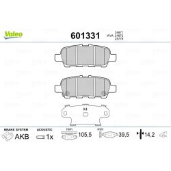 Jeu de plaquettes de frein VALEO 601331 pour INFINITI, NISSAN, SUZUKI OE D4060-1MB0A VALEO
