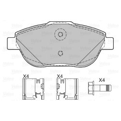 Jeu de plaquettes de frein VALEO 601334 pour CITROËN, DS, VAUXHALL, PEUGEOT