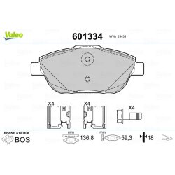Jeu de plaquettes de frein VALEO 601334 pour CITROËN, DS, VAUXHALL, PEUGEOT VALEO