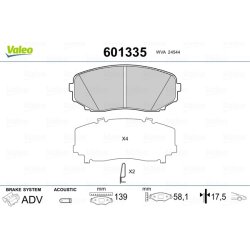 Jeu de plaquettes de frein VALEO 601335 pour FORD, LINCOLN, MAZDA, MITSUBISHI VALEO