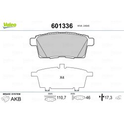Jeu de plaquettes de frein VALEO 601336 pour FORD, LINCOLN, MAZDA OE 7T43-2001-AA VALEO