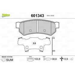 Plaquettes de frein VALEO 601343 pour CHEVROLET, DAEWOO, GM (Corée), FORD VALEO