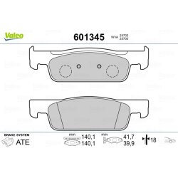 Plaquettes de frein VALEO 601345 pour DACIA, RENAULT, SMART OE 410602581R VALEO