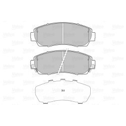 Jeu de plaquettes de frein VALEO 601349 pour ACURA, HONDA OE 45022-SHJ-A00