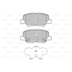 Jeu de plaquettes de frein VALEO 601361 pour CITROEN, MAZDA, MITSUBISHI, PEUGEOT