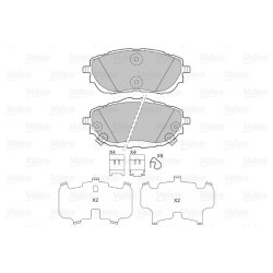 Jeu de plaquettes de frein VALEO 601362 pour TOYOTA AURIS, COROLLA OE 04465-02390
