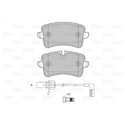 Jeu de plaquettes de frein VALEO 601378 pour AUDI OE 8K0698451