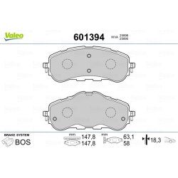 Jeu de plaquettes de frein VALEO 601394 pour CITROEN, VAUXHALL, PEUGEOT, TOYOTA VALEO