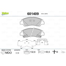 Jeu de plaquettes de frein VALEO 601409 pour HYUNDAI i10 OE 58101-B4A00 VALEO