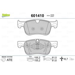 Jeu de plaquettes de frein VALEO 601410 pour CITROEN, VAUXHALL, PEUGEOT, TOYOTA VALEO