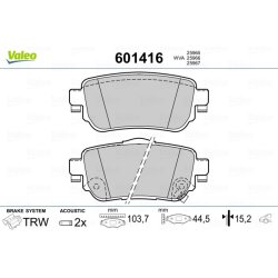 Jeu de plaquettes de frein VALEO 601416 pour NISSAN, RENAULT, référence d'origine 8660004060 VALEO